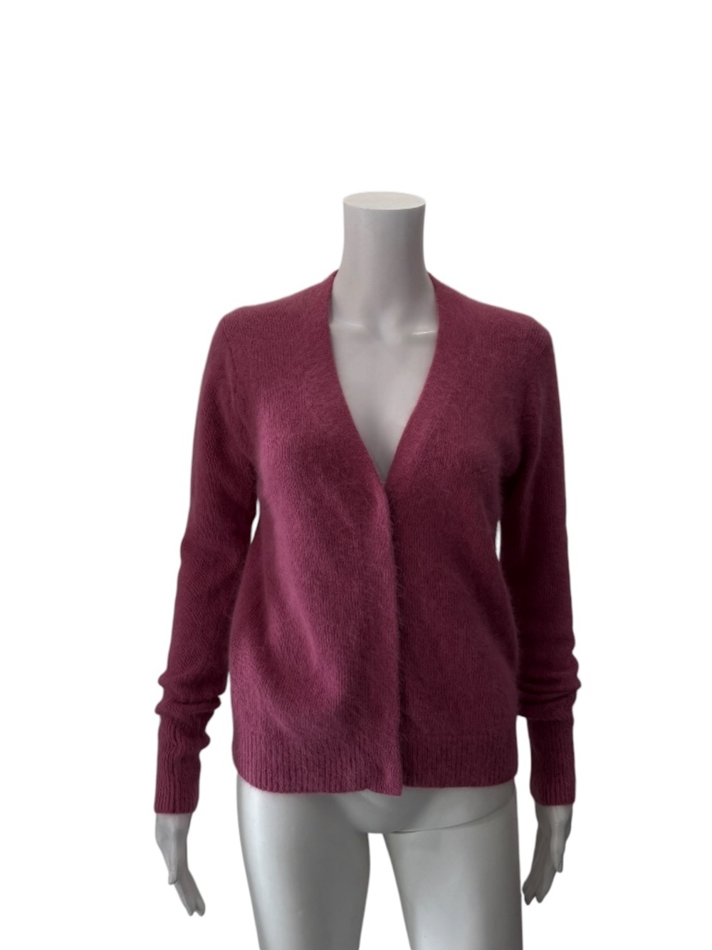Acne Studios Lesley Angora Cardigan In Berry/Mauve Size Medium